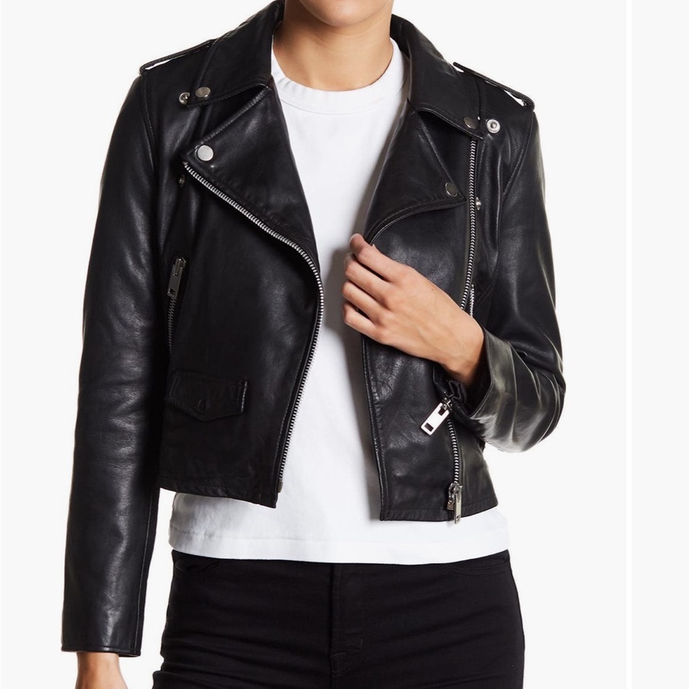 NWOT Geninue Liz Baker Leather Moto Jacket 🖤